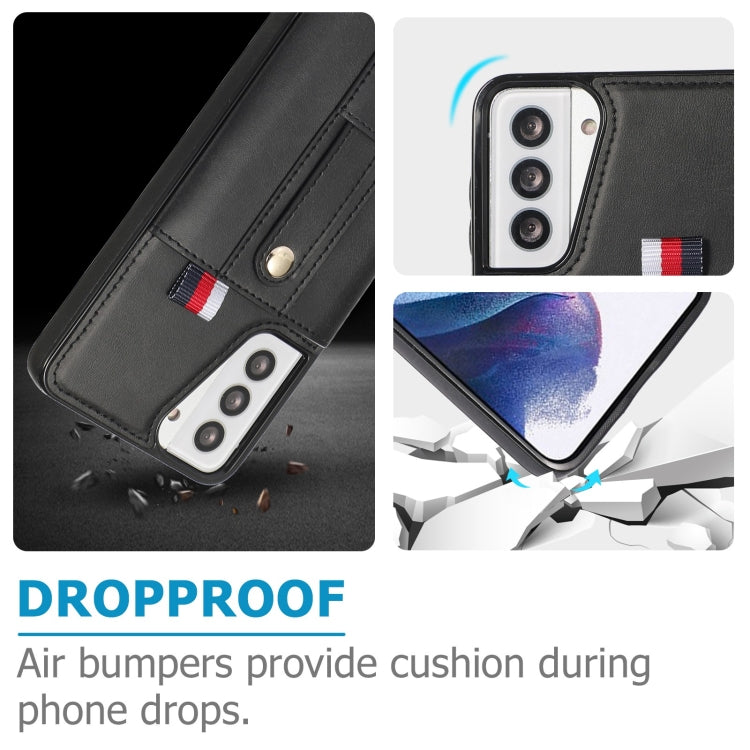 For Samsung Galaxy S22 5G Wristband Kickstand Wallet Leather Phone Case