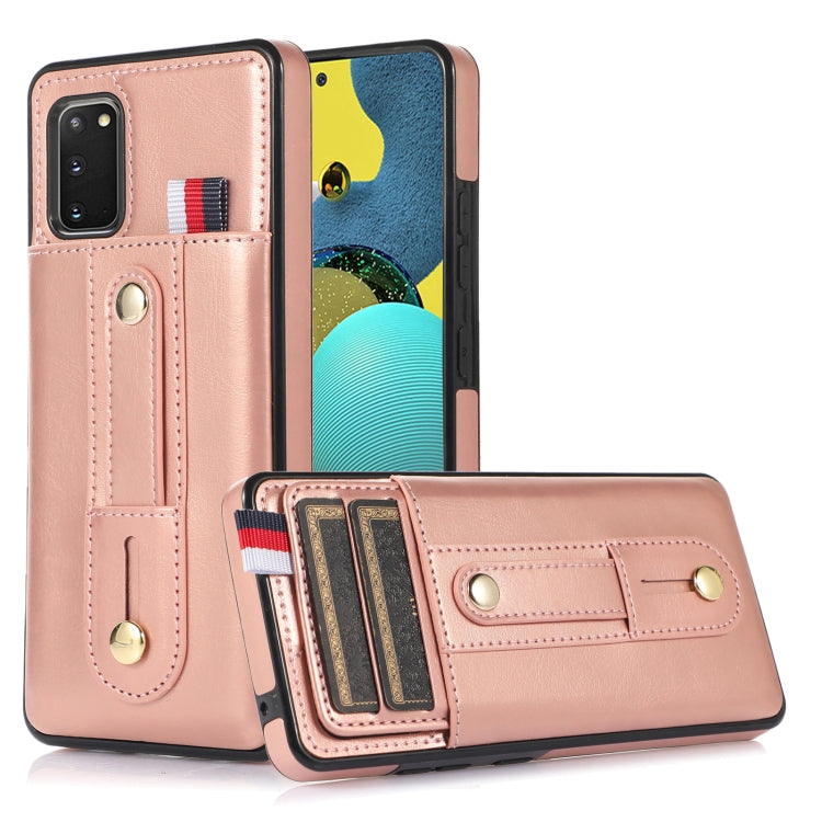 For Samsung Galaxy S20 Wristband Kickstand Wallet Leather Phone Case
