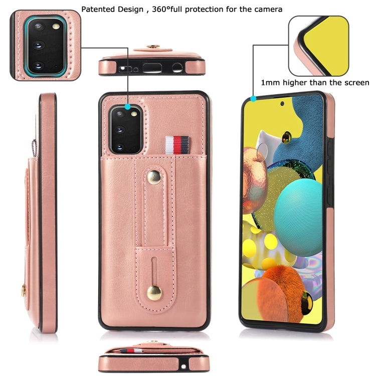 For Samsung Galaxy S20 Wristband Kickstand Wallet Leather Phone Case