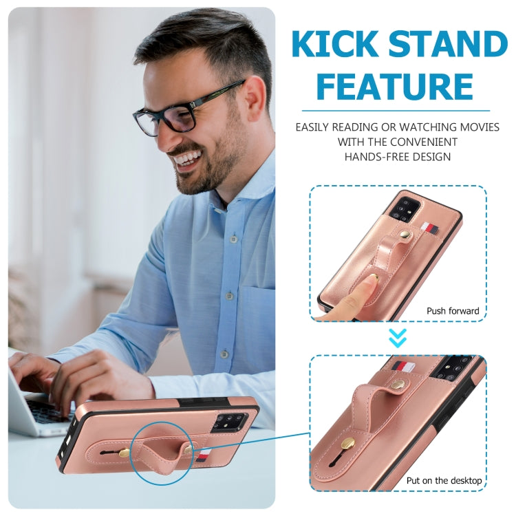 For Samsung Galaxy S20 Wristband Kickstand Wallet Leather Phone Case