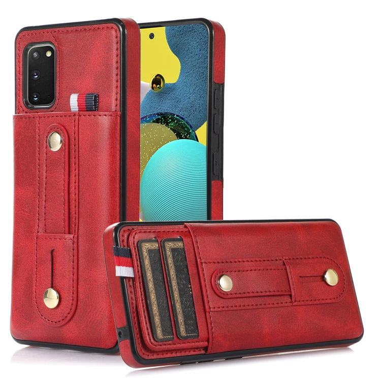 For Samsung Galaxy S20 Wristband Kickstand Wallet Leather Phone Case