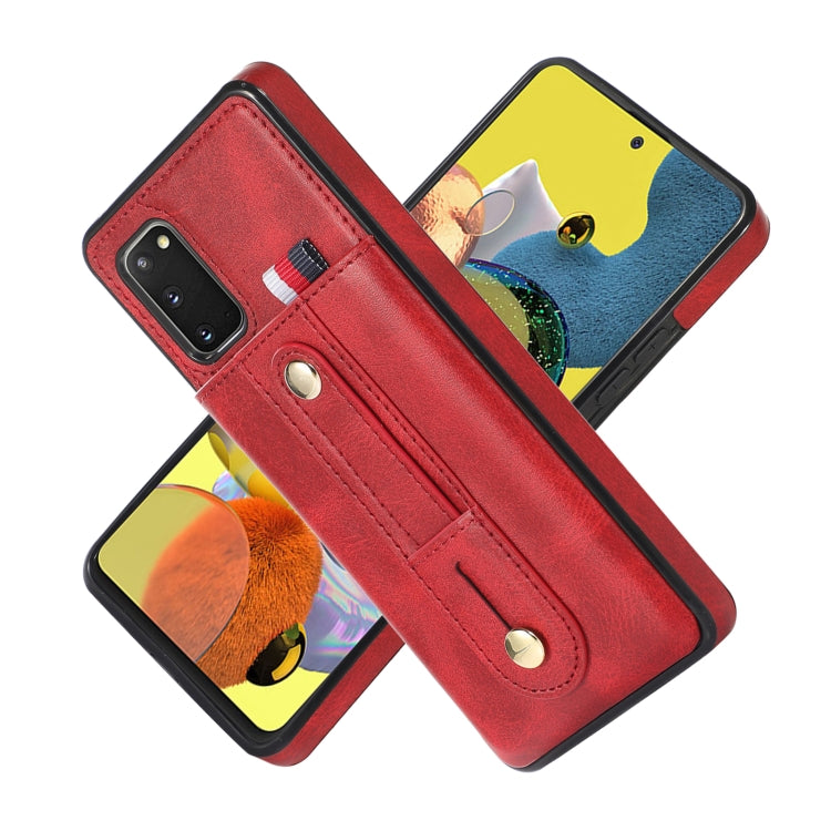 For Samsung Galaxy S20 Wristband Kickstand Wallet Leather Phone Case
