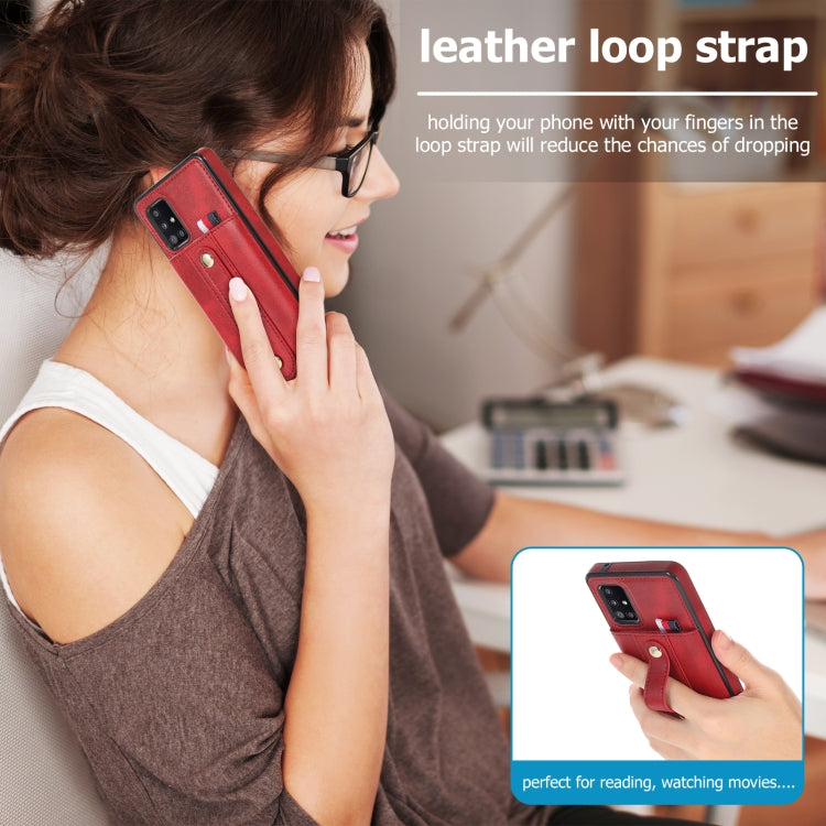 For Samsung Galaxy S20 Wristband Kickstand Wallet Leather Phone Case