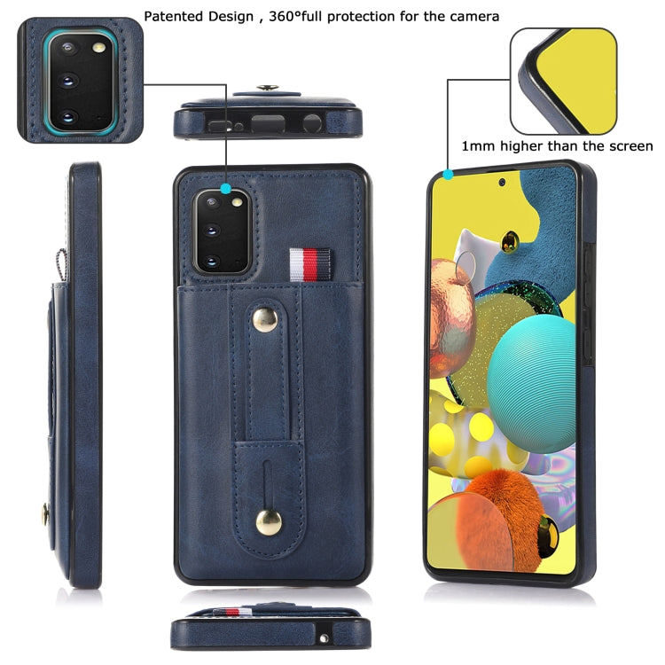 For Samsung Galaxy S20+ Wristband Kickstand Wallet Leather Phone Case