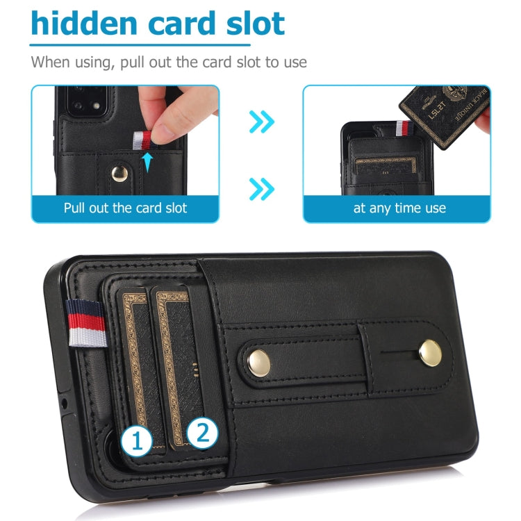 For Samsung Galaxy A12 5G Wristband Kickstand Wallet Leather Phone Case
