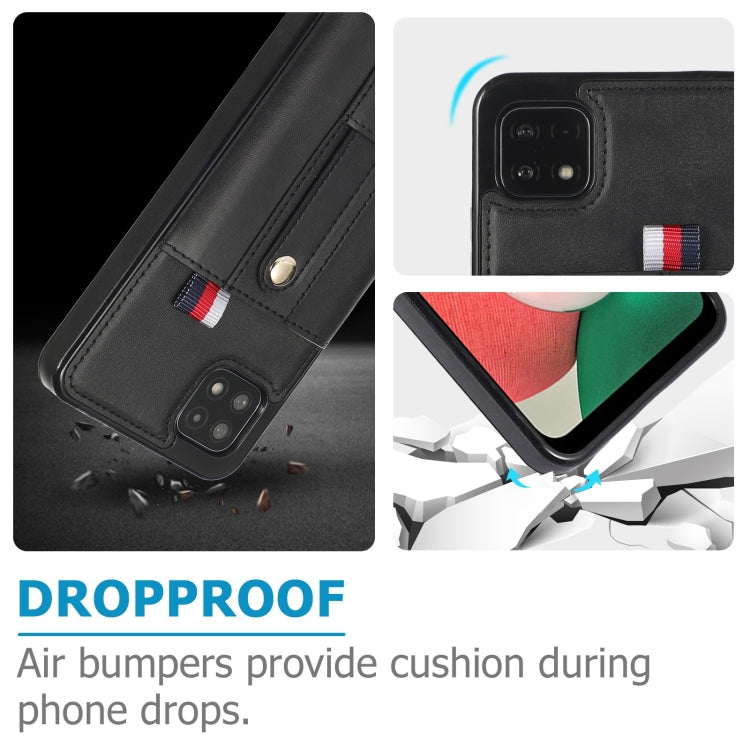 For Samsung Galaxy A12 5G Wristband Kickstand Wallet Leather Phone Case