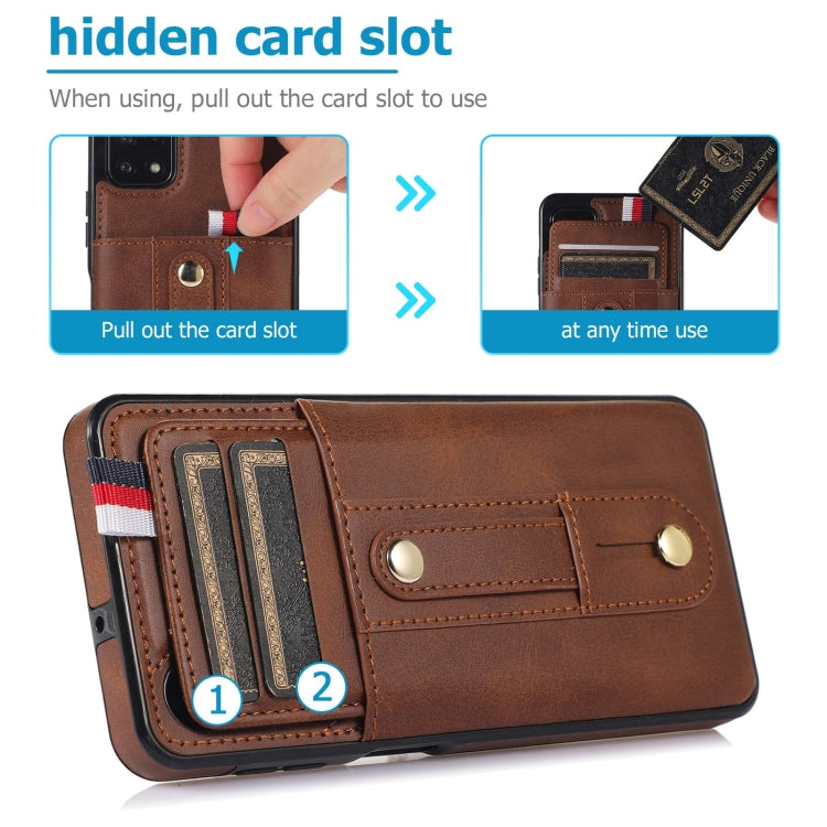 For Samsung Galaxy A12 5G Wristband Kickstand Wallet Leather Phone Case