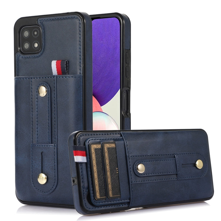 For Samsung Galaxy A12 5G Wristband Kickstand Wallet Leather Phone Case