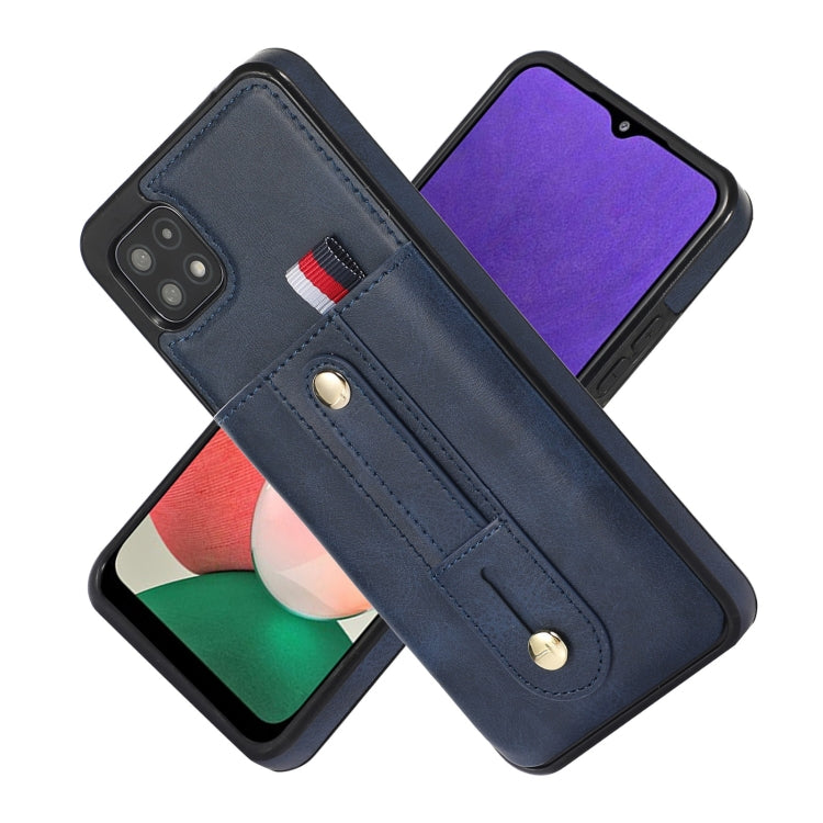 For Samsung Galaxy A12 5G Wristband Kickstand Wallet Leather Phone Case