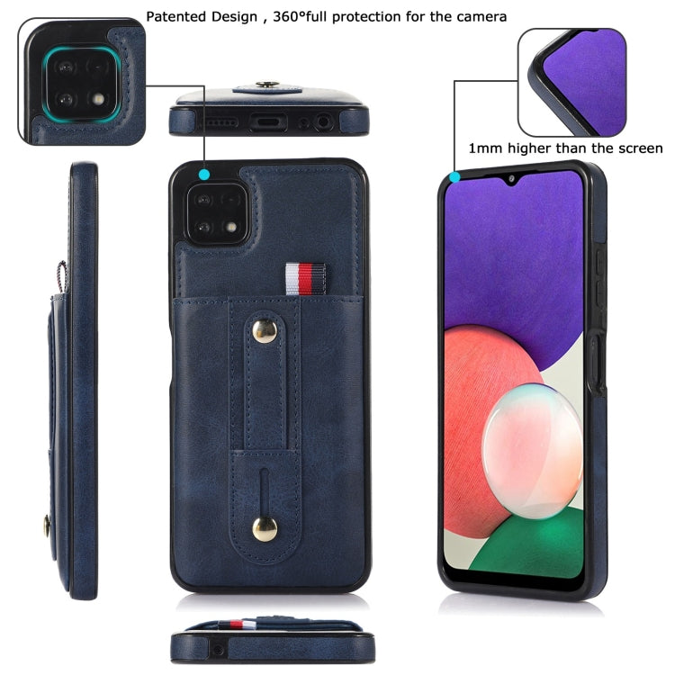 For Samsung Galaxy A12 5G Wristband Kickstand Wallet Leather Phone Case