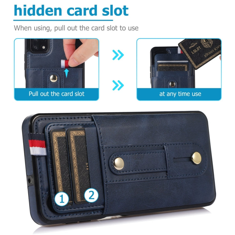 For Samsung Galaxy A12 5G Wristband Kickstand Wallet Leather Phone Case