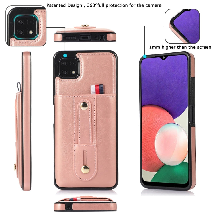 For Samsung Galaxy A12 5G Wristband Kickstand Wallet Leather Phone Case