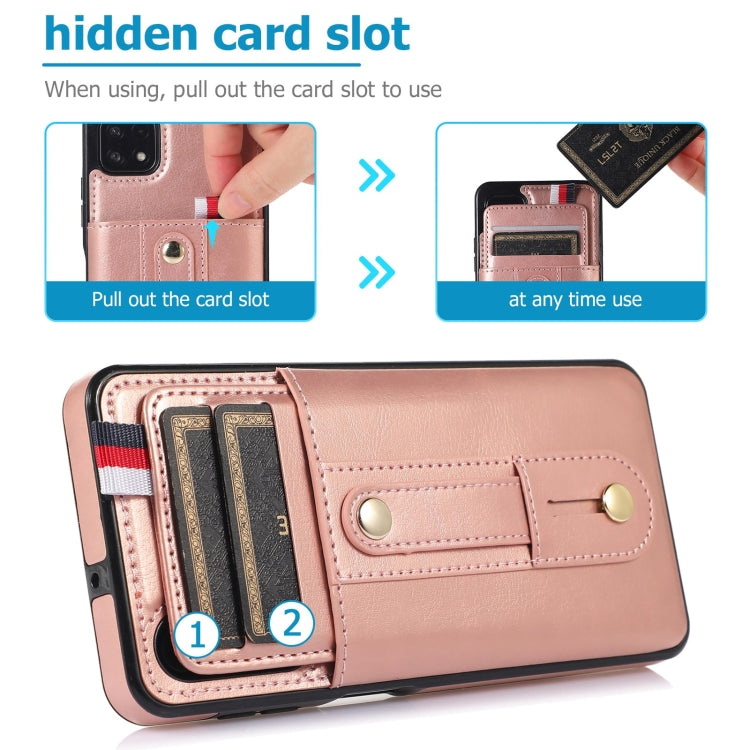 For Samsung Galaxy A12 5G Wristband Kickstand Wallet Leather Phone Case