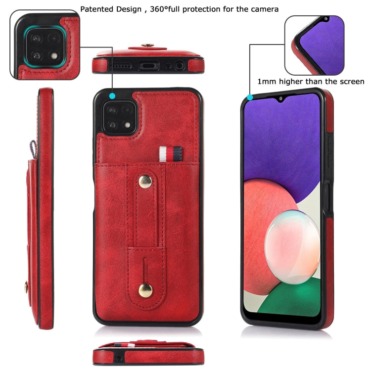 For Samsung Galaxy A12 5G Wristband Kickstand Wallet Leather Phone Case