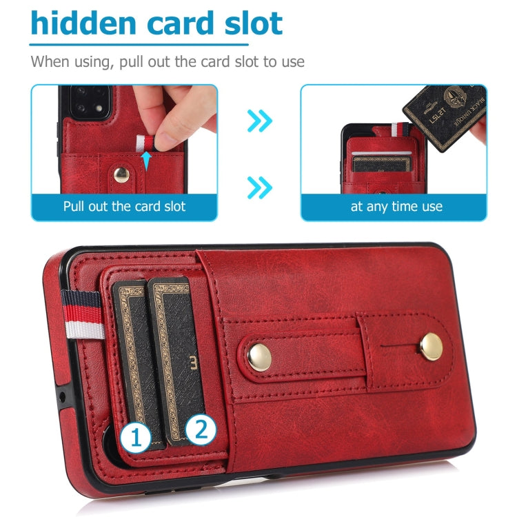 For Samsung Galaxy A12 5G Wristband Kickstand Wallet Leather Phone Case