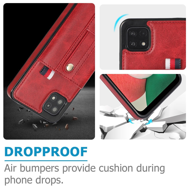For Samsung Galaxy A12 5G Wristband Kickstand Wallet Leather Phone Case