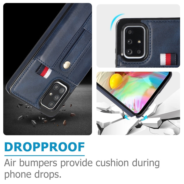 For Samsung Galaxy A71 4G Wristband Kickstand Wallet Leather Phone Case