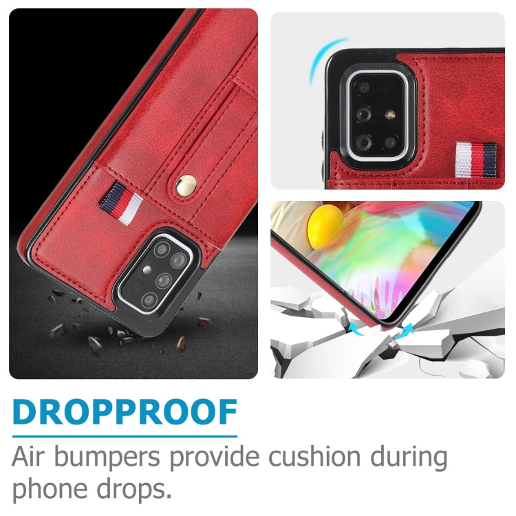For Samsung Galaxy A71 4G Wristband Kickstand Wallet Leather Phone Case