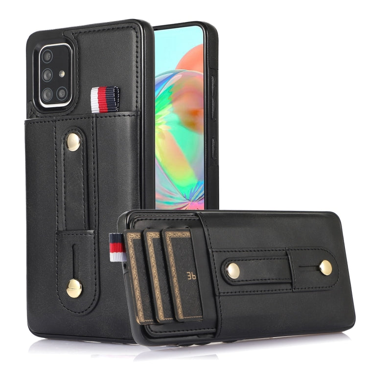 For Samsung Galaxy A51 5G Wristband Kickstand Wallet Leather Phone Case