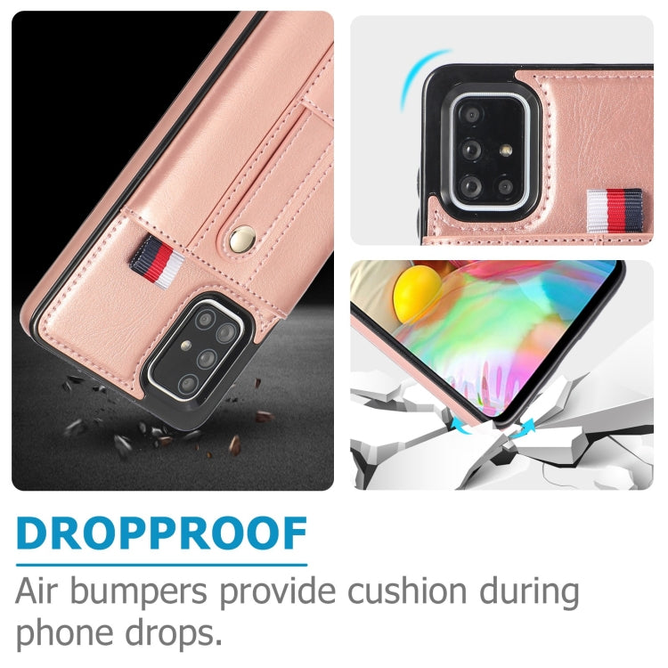 For Samsung Galaxy A51 5G Wristband Kickstand Wallet Leather Phone Case