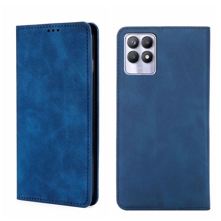 For OPPO Realme 8i Skin Feel Magnetic Horizontal Flip Leather Phone Case