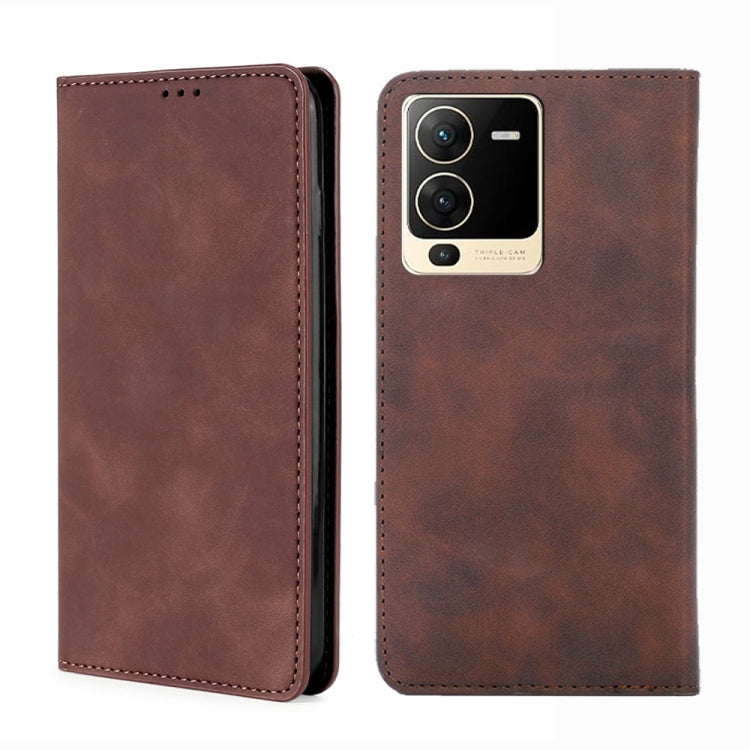 For vivo S15 5G Skin Feel Magnetic Horizontal Flip Leather Phone Case