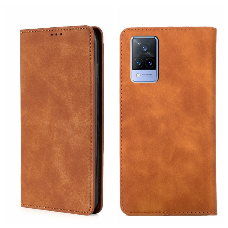For vivo V21 4G/5G Skin Feel Magnetic Horizontal Flip Leather Phone Case
