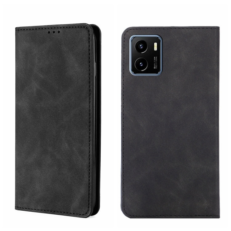 For vivo Y15s Overseas Version Skin Feel Magnetic Horizontal Flip Leather Phone Case