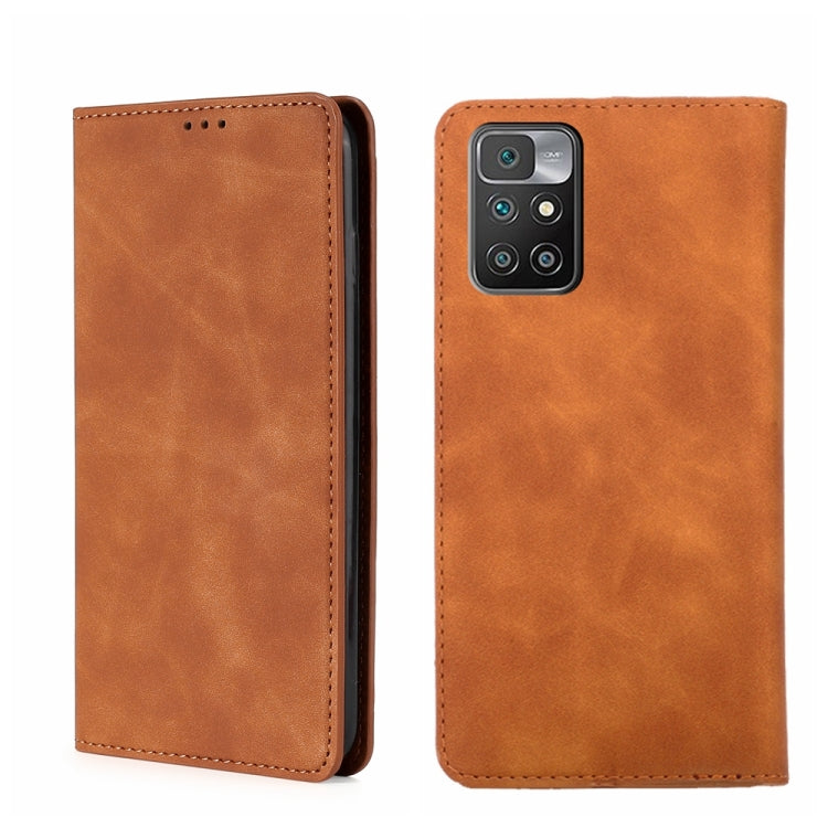 For Xiaomi Redmi 10 Skin Feel Magnetic Flip Leather Phone Case