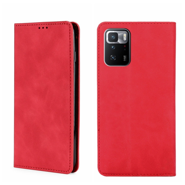 For Xiaomi Redmi Note 10 Pro China Skin Feel Magnetic Flip Leather Phone Case