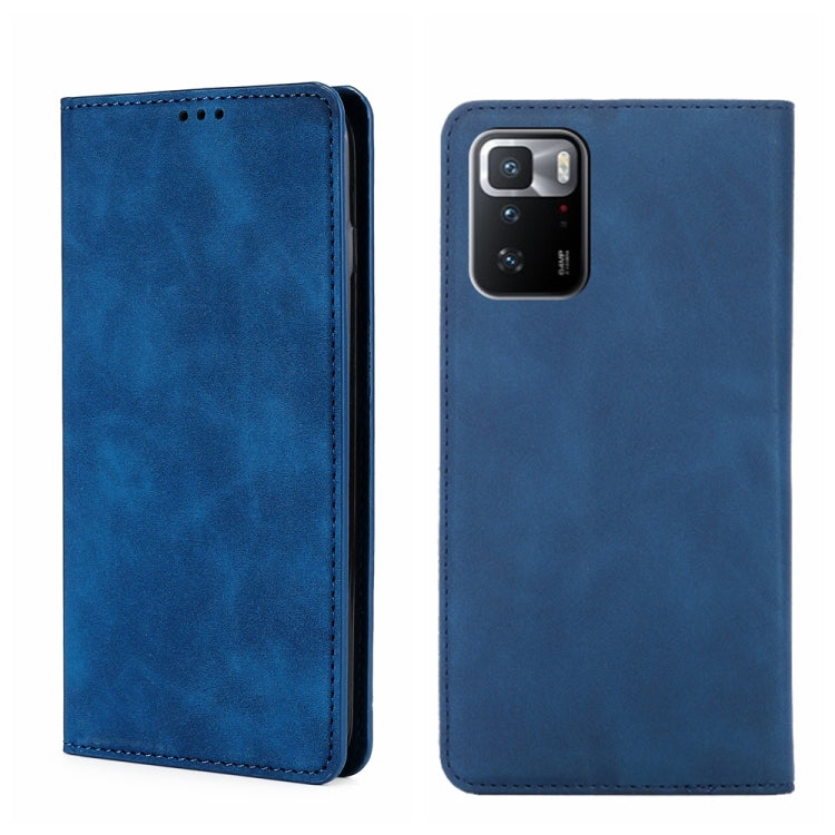 For Xiaomi Redmi Note 10 Pro China Skin Feel Magnetic Flip Leather Phone Case