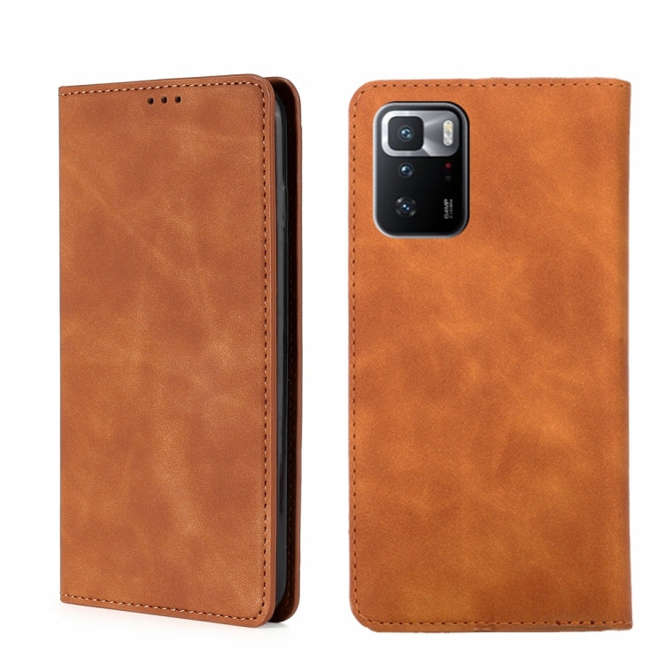 For Xiaomi Redmi Note 10 Pro China Skin Feel Magnetic Flip Leather Phone Case