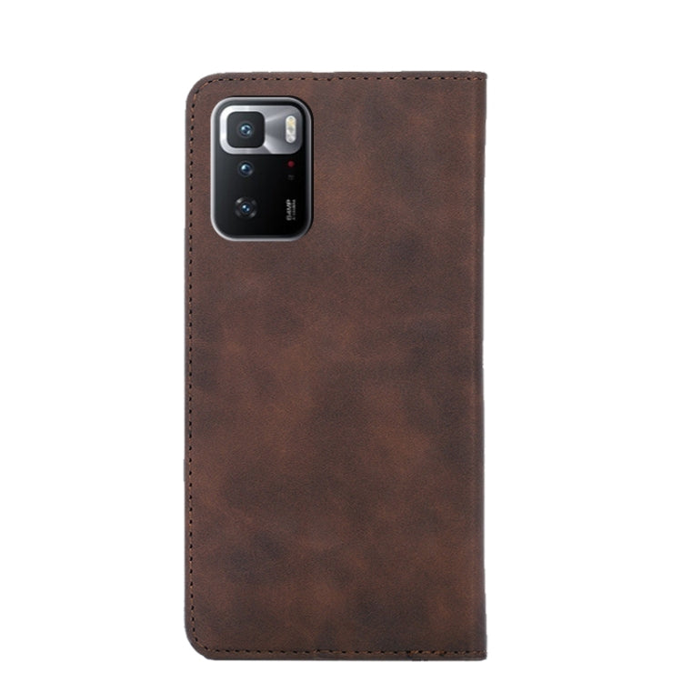 For Xiaomi Redmi Note 10 Pro China Skin Feel Magnetic Flip Leather Phone Case