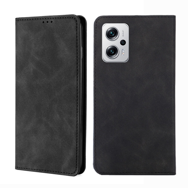 For Xiaomi Redmi Note 11T Pro 5G/Note 11T Pro+ 5G Skin Feel Magnetic Flip Leather Phone Case