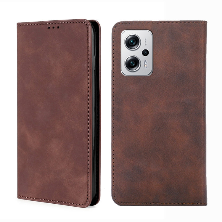 For Xiaomi Redmi Note 11T Pro 5G/Note 11T Pro+ 5G Skin Feel Magnetic Flip Leather Phone Case
