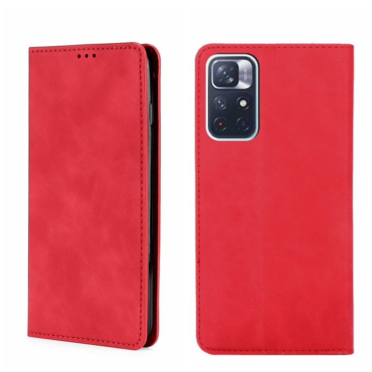 For Xiaomi Redmi Note 11 5G/Xiaomi Poco M4 Pro 5G Skin Feel Magnetic Flip Leather Phone Case