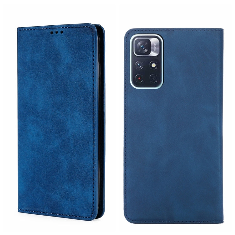 For Xiaomi Redmi Note 11 5G/Xiaomi Poco M4 Pro 5G Skin Feel Magnetic Flip Leather Phone Case
