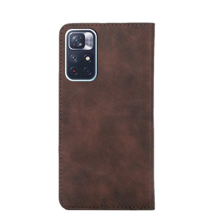 For Xiaomi Redmi Note 11 5G/Xiaomi Poco M4 Pro 5G Skin Feel Magnetic Flip Leather Phone Case