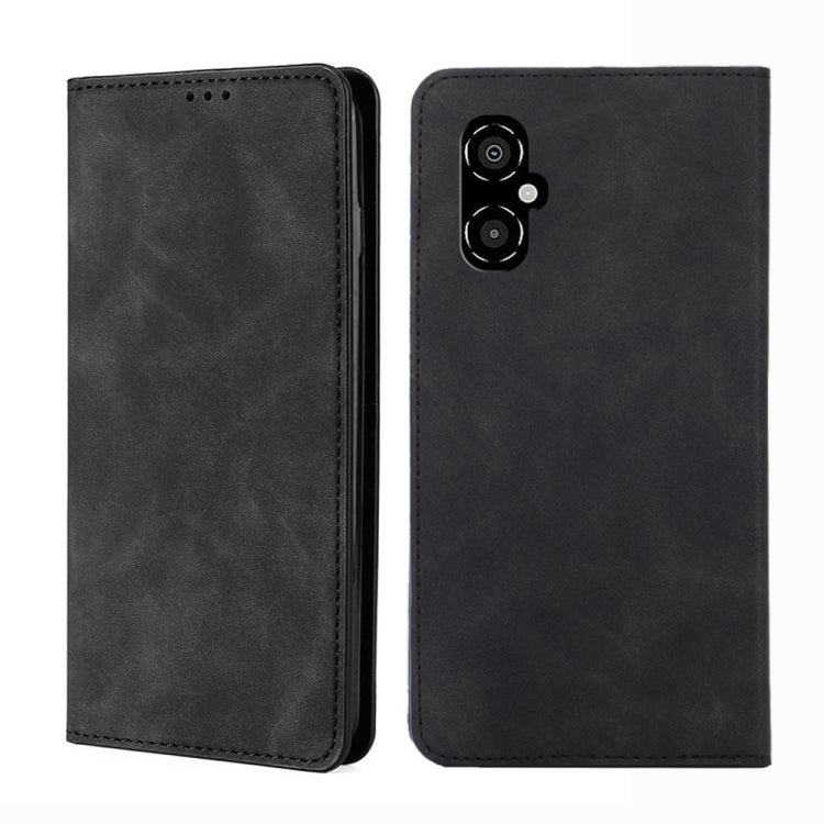 For Xiaomi Poco M4 5G Skin Feel Magnetic Flip Leather Phone Case