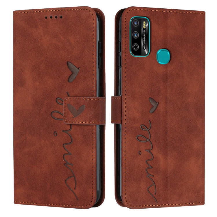 For Infinix Hot 9 Play / 10 Play / 11 Play Skin Feel Heart Pattern Leather Phone Case