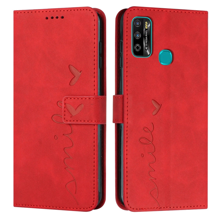 For Infinix Hot 9 Play / 10 Play / 11 Play Skin Feel Heart Pattern Leather Phone Case