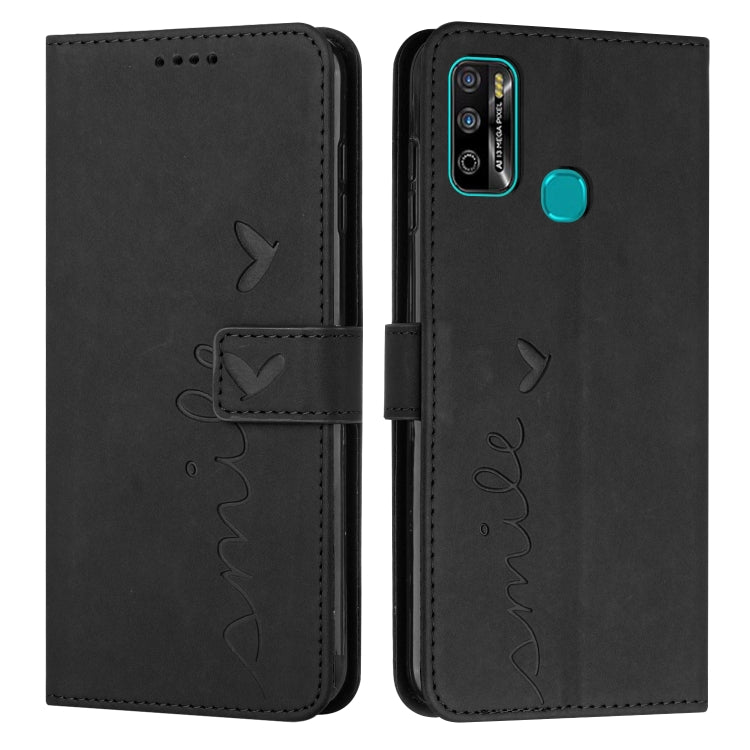 For Infinix Hot 9 Play / 10 Play / 11 Play Skin Feel Heart Pattern Leather Phone Case
