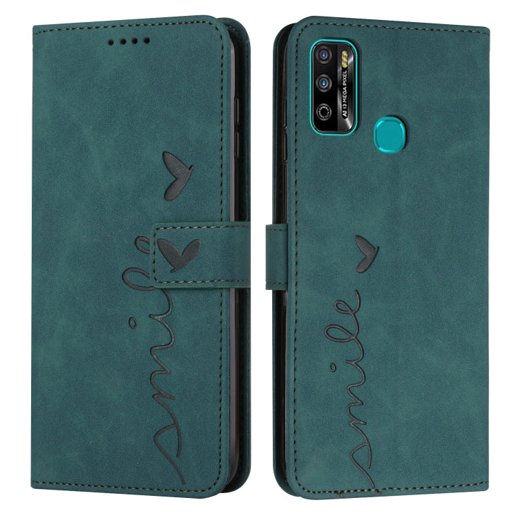 For Infinix Hot 9 Play / 10 Play / 11 Play Skin Feel Heart Pattern Leather Phone Case