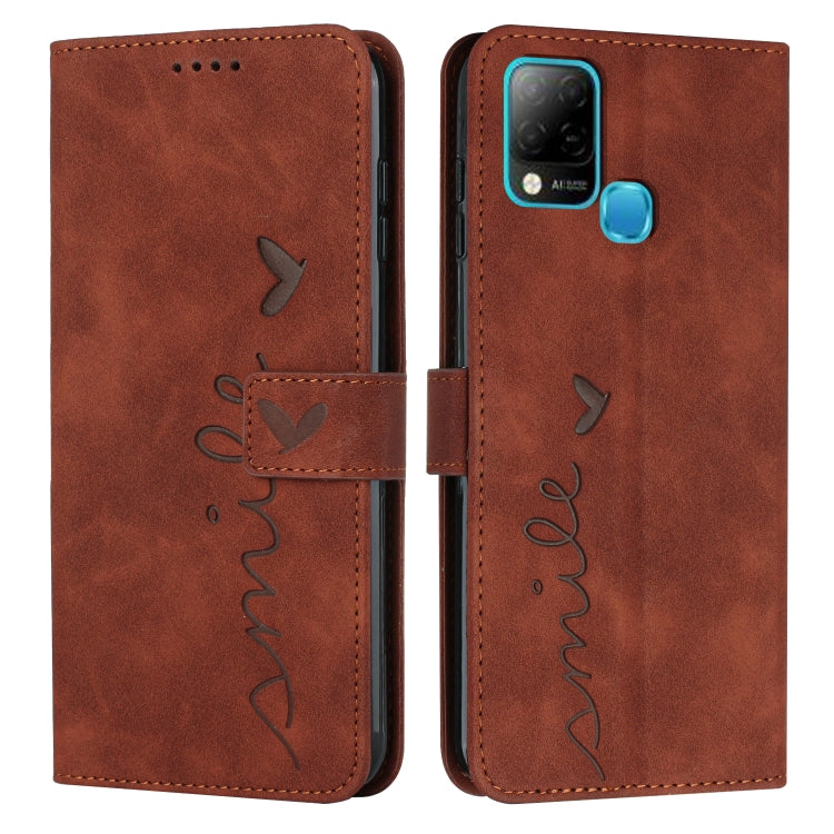 For Infinix Hot 10s Skin Feel Heart Pattern Leather Phone Case