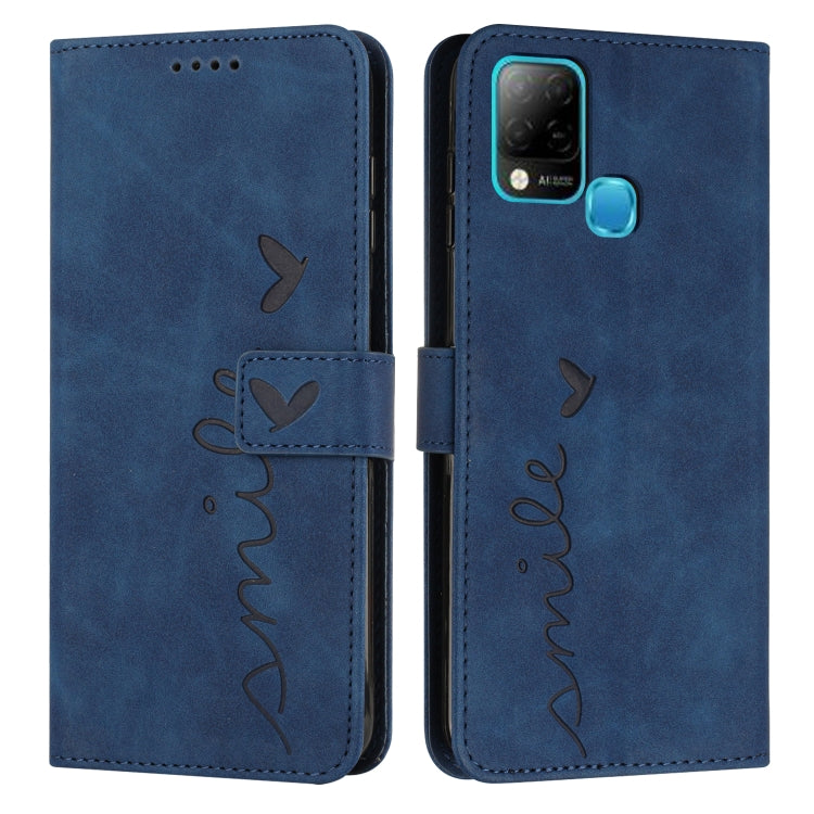 For Infinix Hot 10s Skin Feel Heart Pattern Leather Phone Case