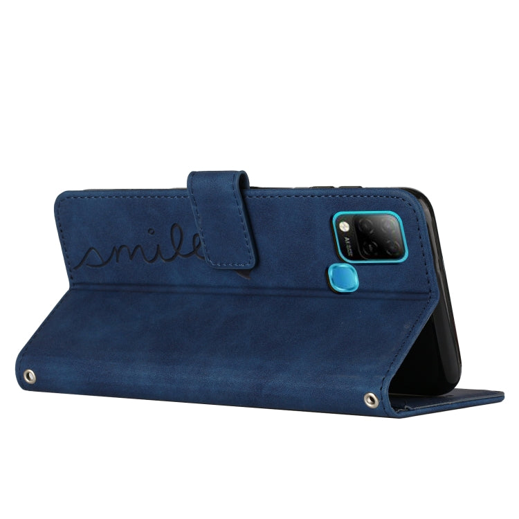 For Infinix Hot 10s Skin Feel Heart Pattern Leather Phone Case