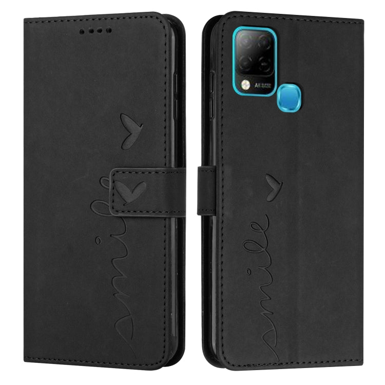 For Infinix Hot 10s Skin Feel Heart Pattern Leather Phone Case