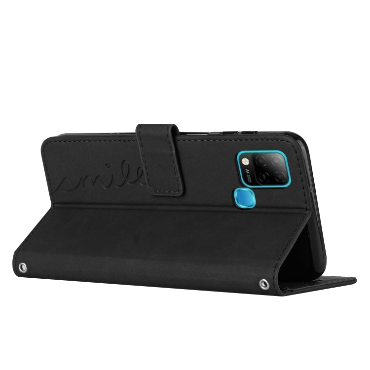 For Infinix Hot 10s Skin Feel Heart Pattern Leather Phone Case