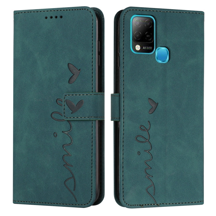 For Infinix Hot 10s Skin Feel Heart Pattern Leather Phone Case