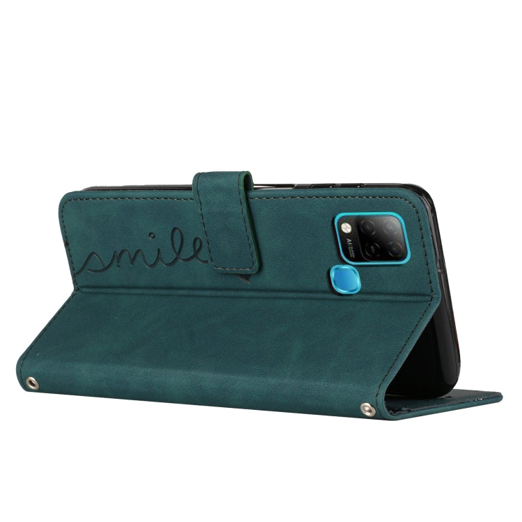 For Infinix Hot 10s Skin Feel Heart Pattern Leather Phone Case